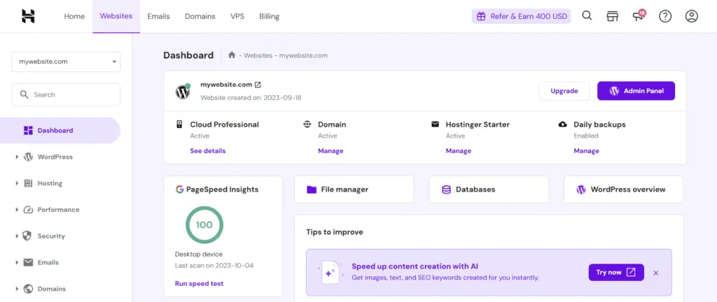 Overview of Hostinger